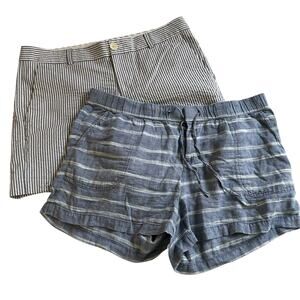Womens Shorts Bundle Size 14 Nautical Summer Blue White Stripes Vacation Casual